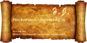 Heckenast Jeremiás névjegykártya
